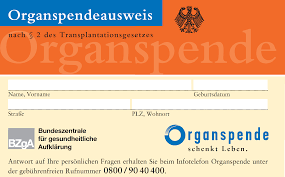 Organspendeausweis Bundeszentrale für gesundheitliche Aufklärung